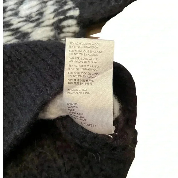 Free People Chunky Knit Wool Blend Cropped Alpine Sweater Size Large - Picture 8 of 10